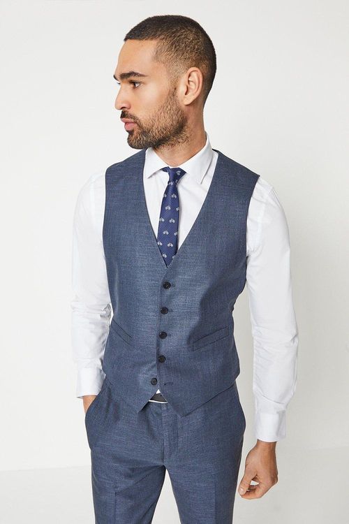 Mens Linen Look Waistcoat