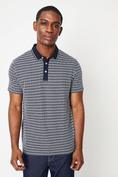 Mens Jacquard Polo