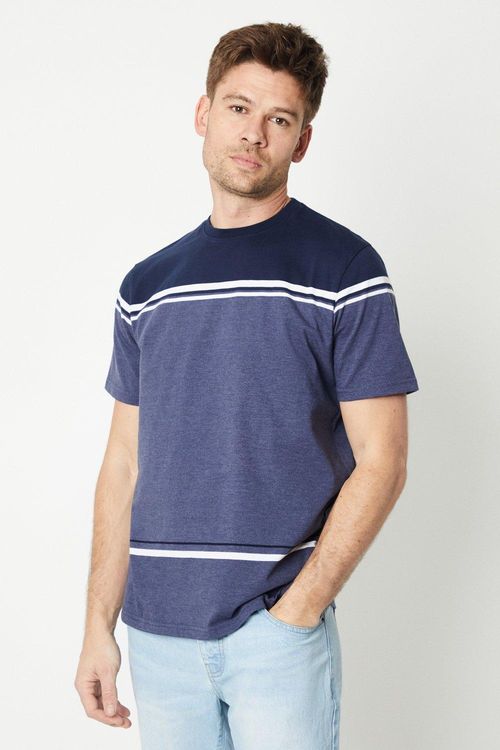 Mens Striped Placement Tee