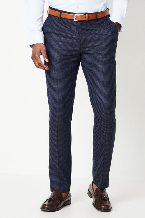 Mens Tonal Grid Check Slim...