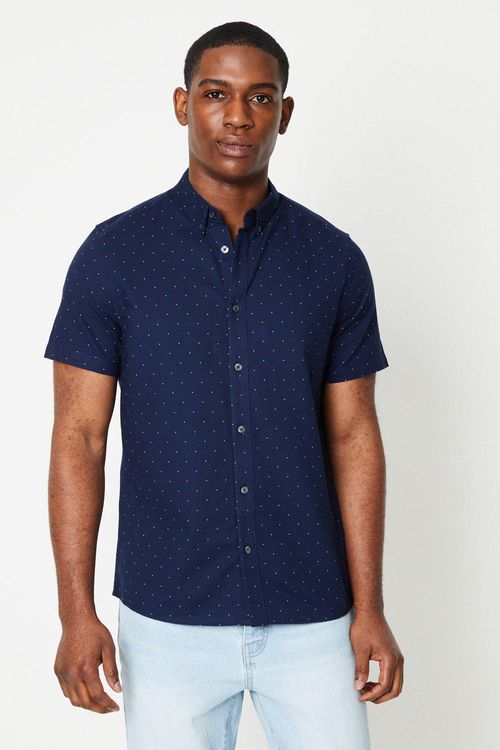 Mens Short Sleeve Polka Dot...