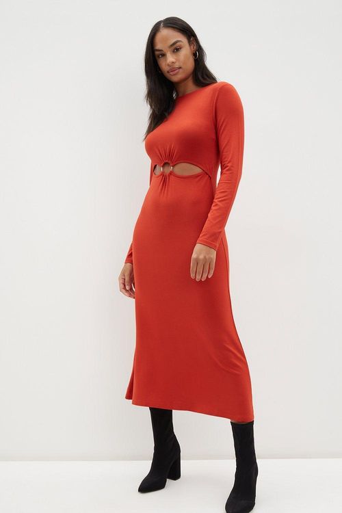 Womens Cut Out Midi Dress