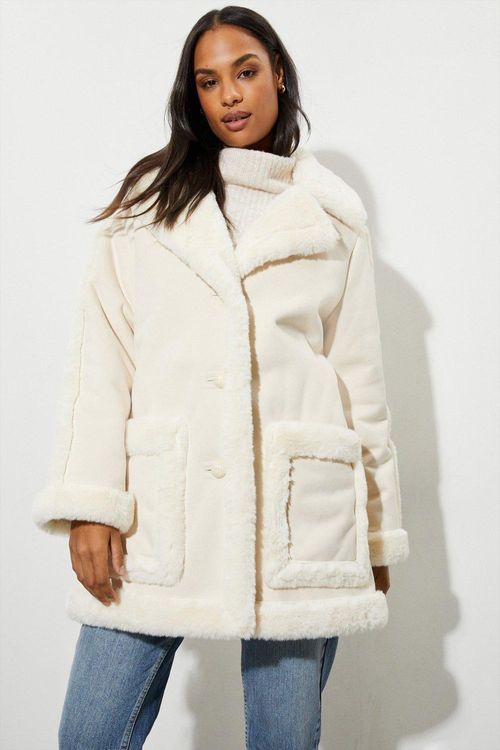 Womens Luxe Faux Fur Suedette...