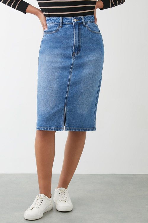 Womens Denim Midi Skirt