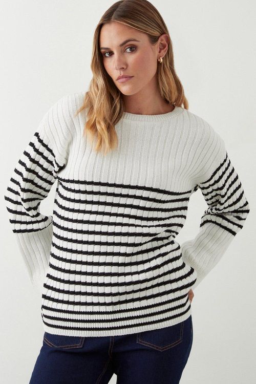 Womens Stripe Crew Neck Jumper