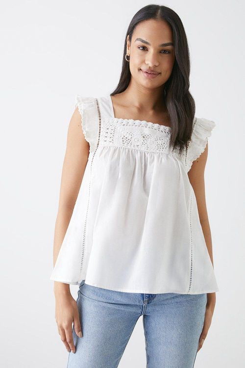 Womens Cutwork Shell Blouse