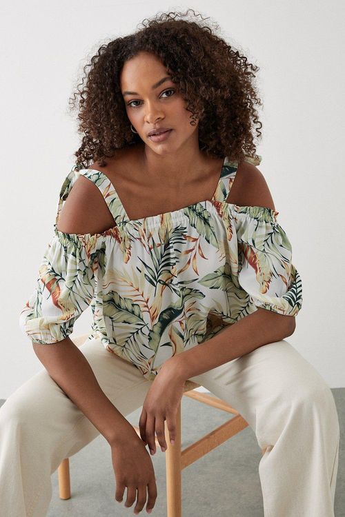 Womens Tropical Tie Shoulder...