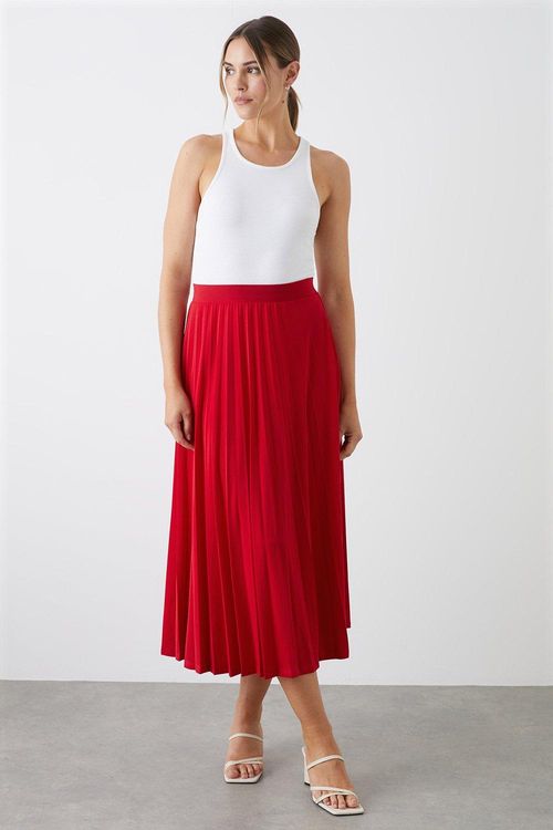 Womens Pleated Midi Skirt