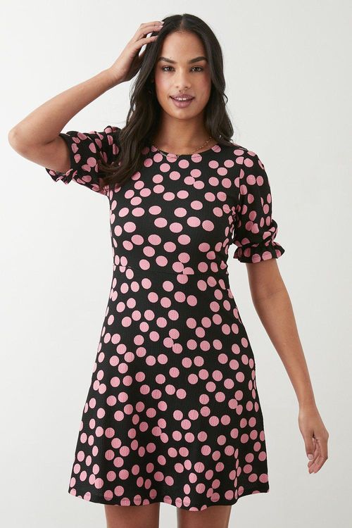 Womens Pink Spot Short Sleeve...