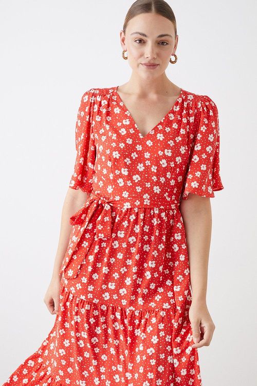 Womens Tall Red Ditsy Print...