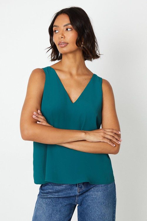 Womens Built Up V Neck Cami...