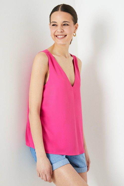 Womens Built Up V Neck Cami...