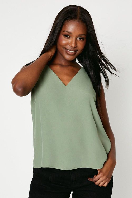 Womens Built Up V Neck Cami...