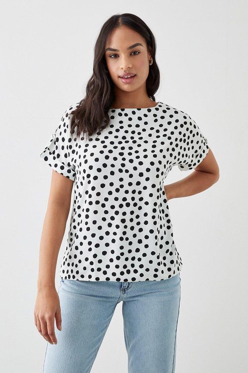 Womens Mono Spot Roll Sleeve...