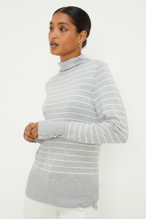 Womens Stripe Roll Neck...