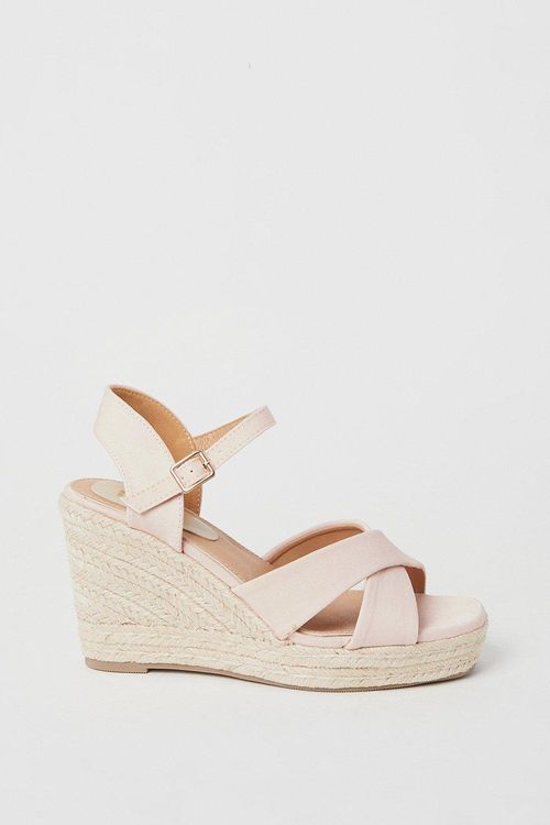 Womens Roma Cross Strap Wedges