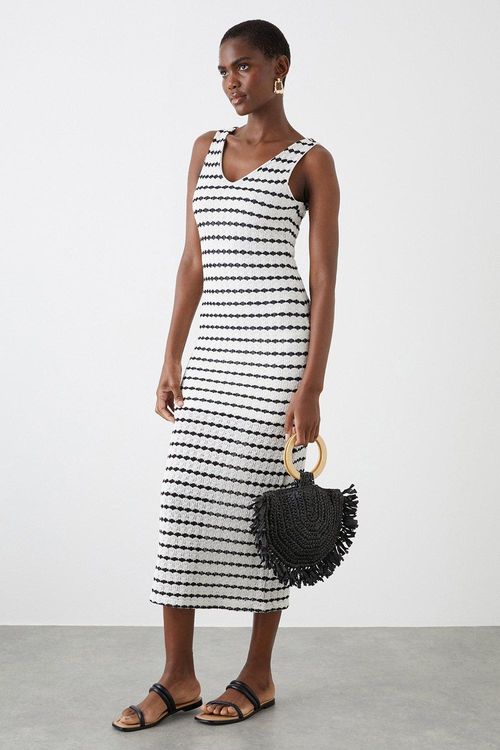 Womens Stripe Knitted Maxi...