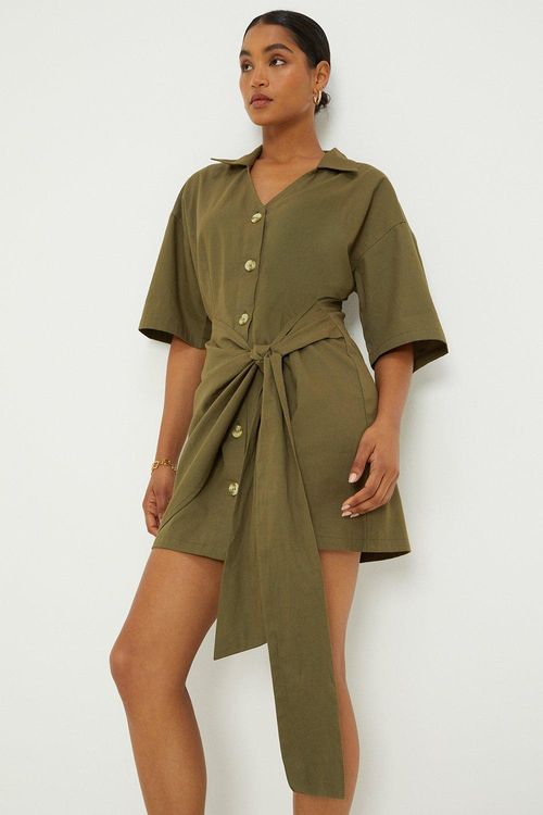 Womens Wrap Shirt Dress