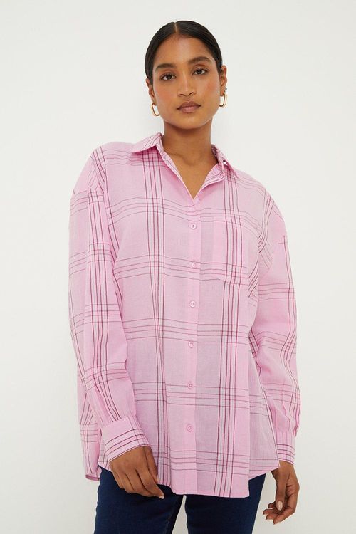 Womens Check Oversized Shirt