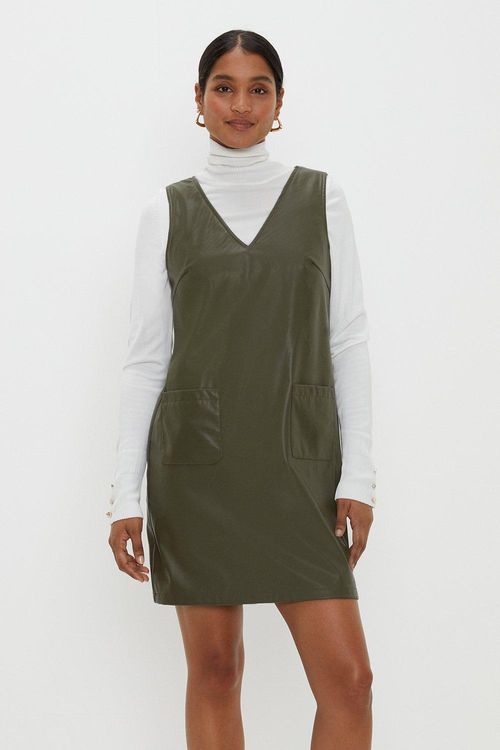 Womens Faux Leather Mini Dress