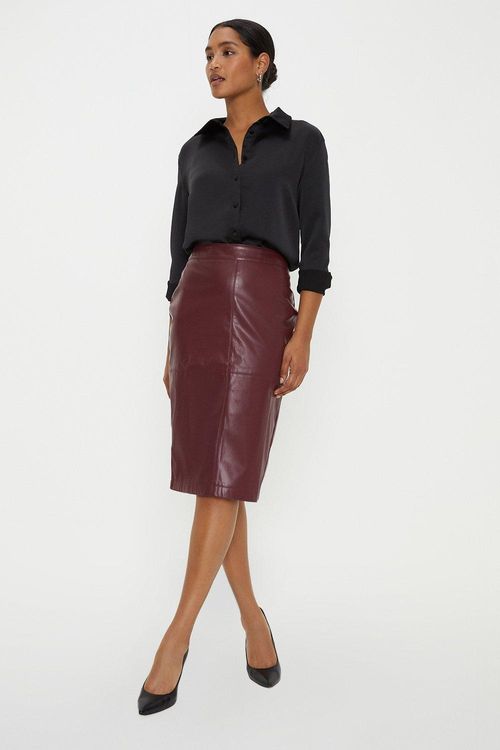 Womens Faux Leather Seam...