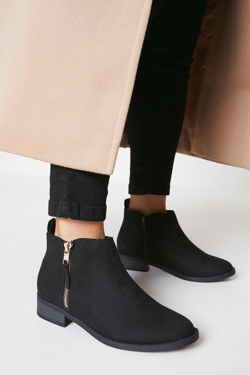 Womens Wide Fit Madrid Zip Up Ankle Boots