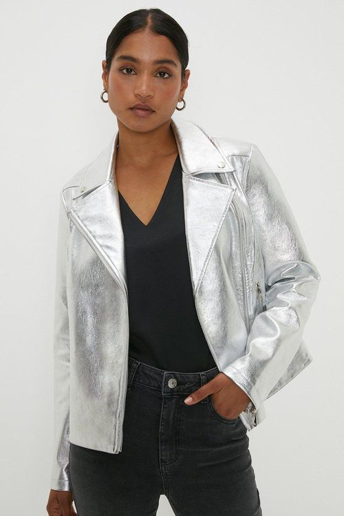 Womens Metallic Faux Leather...