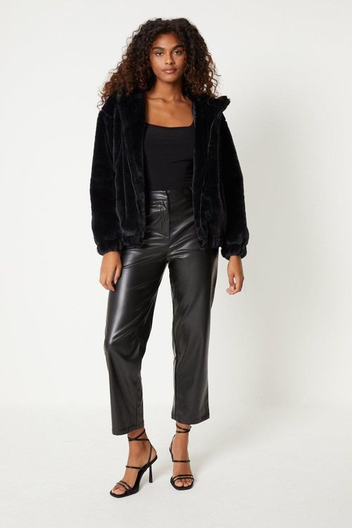 Womens Faux Fur Bomber Jacket