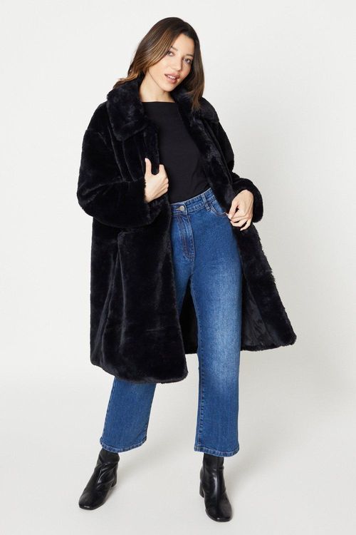 Womens Faux Fur Longline...