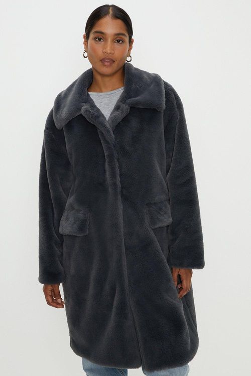 Womens Faux Fur Longline...