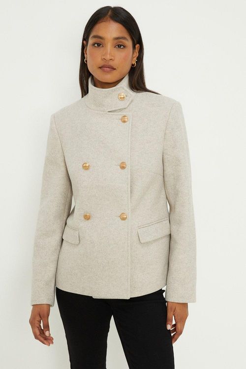 Womens Short Funnel Neck Coat