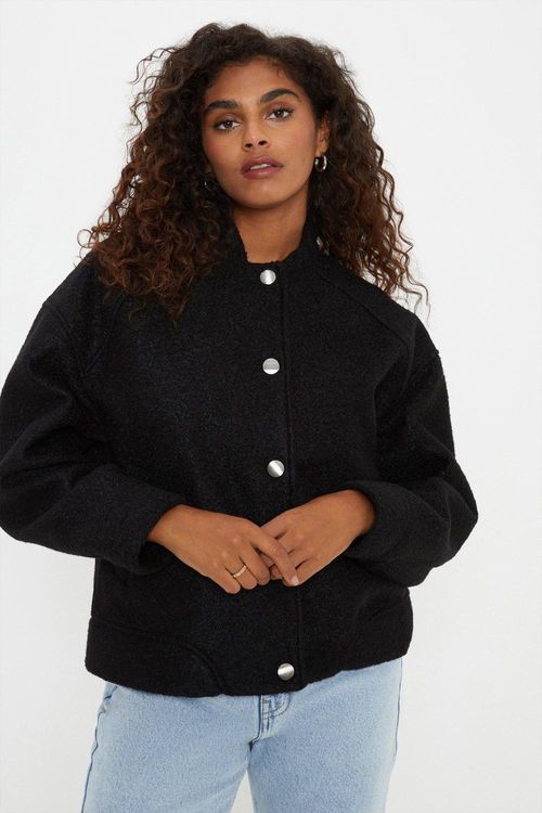 Womens Boucle Bomber Jacket