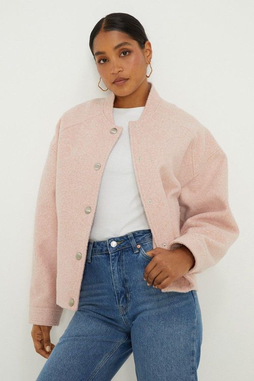 Womens Boucle Bomber Jacket