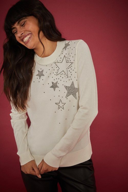 Womens Embellished Star...