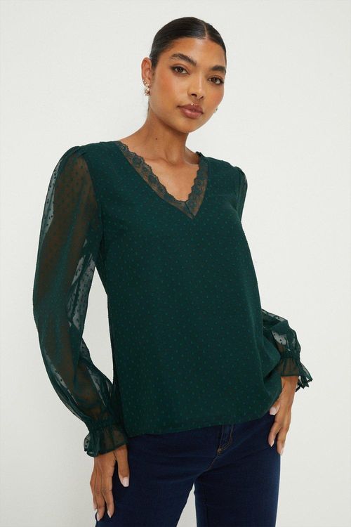 Womens Dobby Chiffon Long...