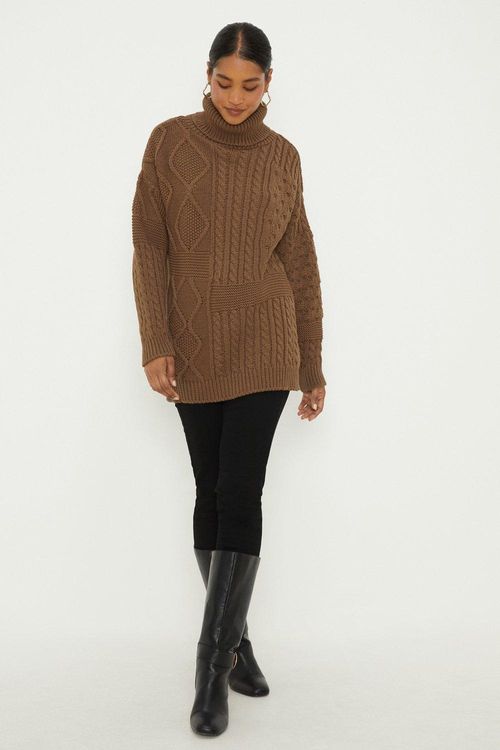 Womens Longline Roll Neck...