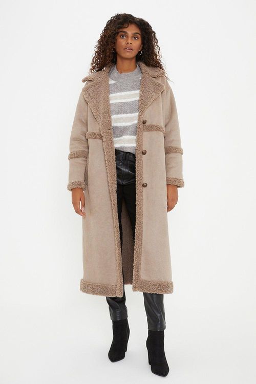 Womens Longline Aviator Coat