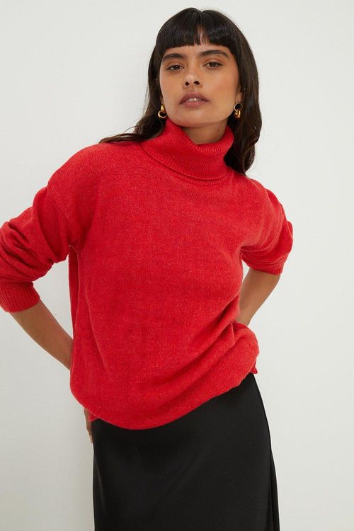 Womens Roll Neck Oversized...