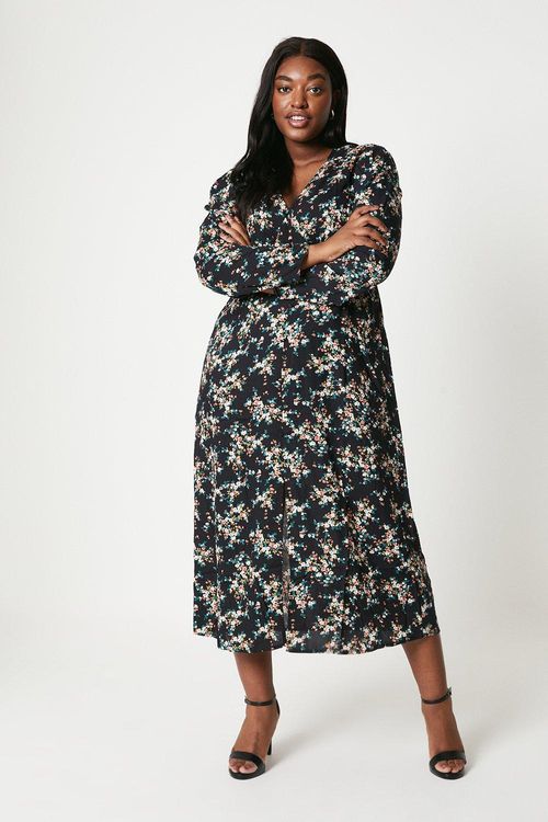 Womens Curve Long Sleeve Midi...