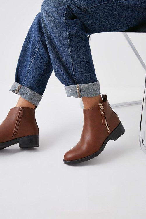 Womens Myla Zip Ankle Boots