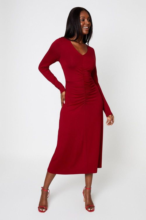 Womens Berry Ruched Front...