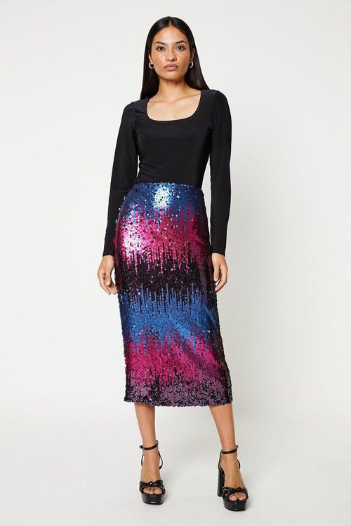 Womens Sequin Midi Pencil...