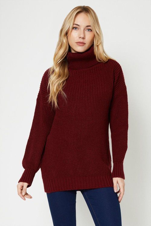 Womens Longline Roll Neck...