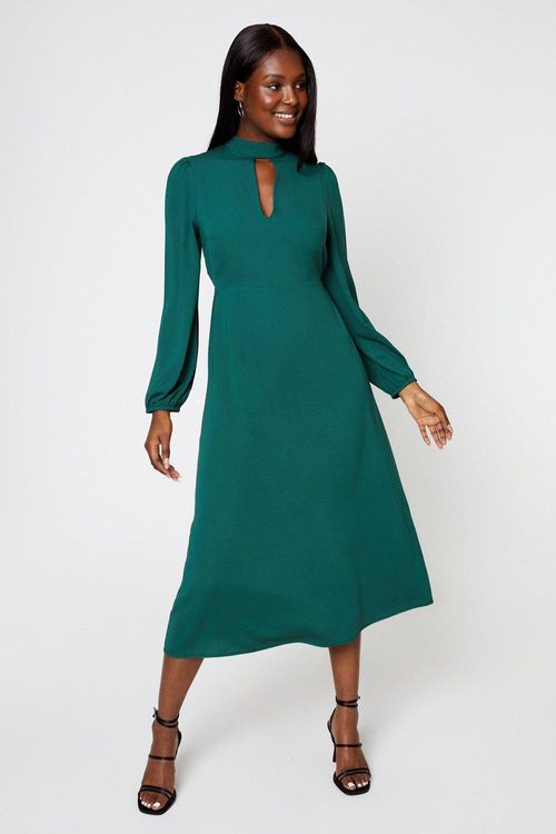 Womens Keyhole Midi Dress