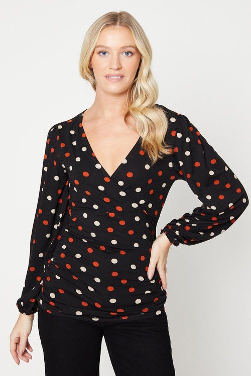 Womens Multi Spot V Neck...