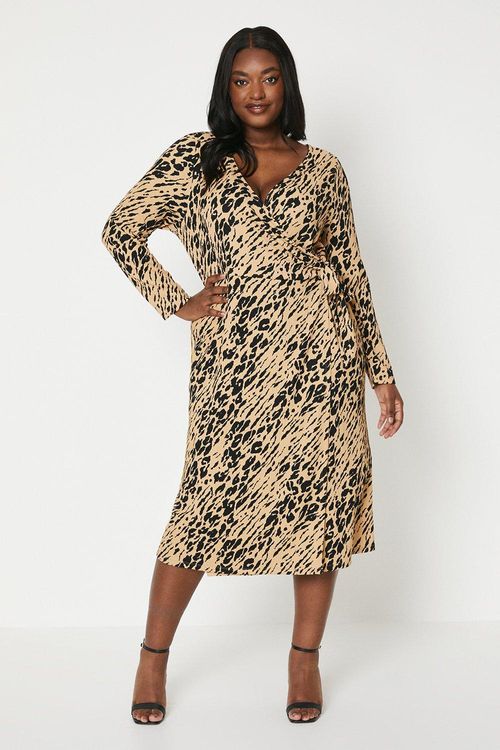 Womens Curve Animal Wrap Long...