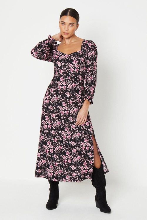 Womens Petite Floral Long...