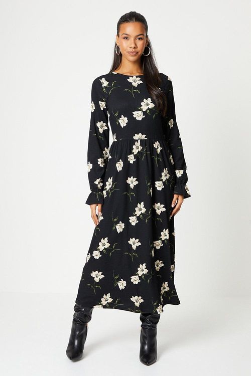 Womens Tall Floral Smock Midi...