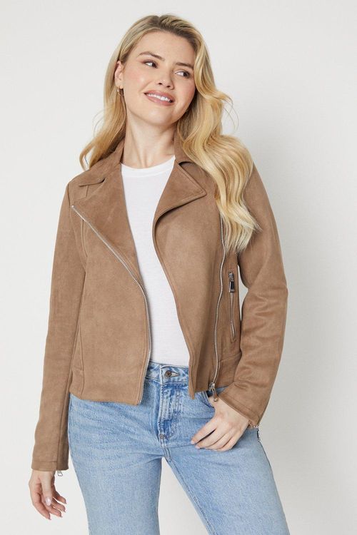 Womens Suedette Biker Jacket