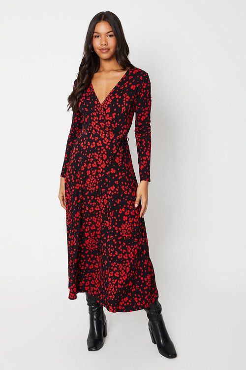 Womens Tall Red Abstract Wrap...